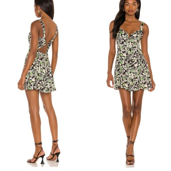 Free People Celia Dress XS Red Floral Print - Picture 4 of 4